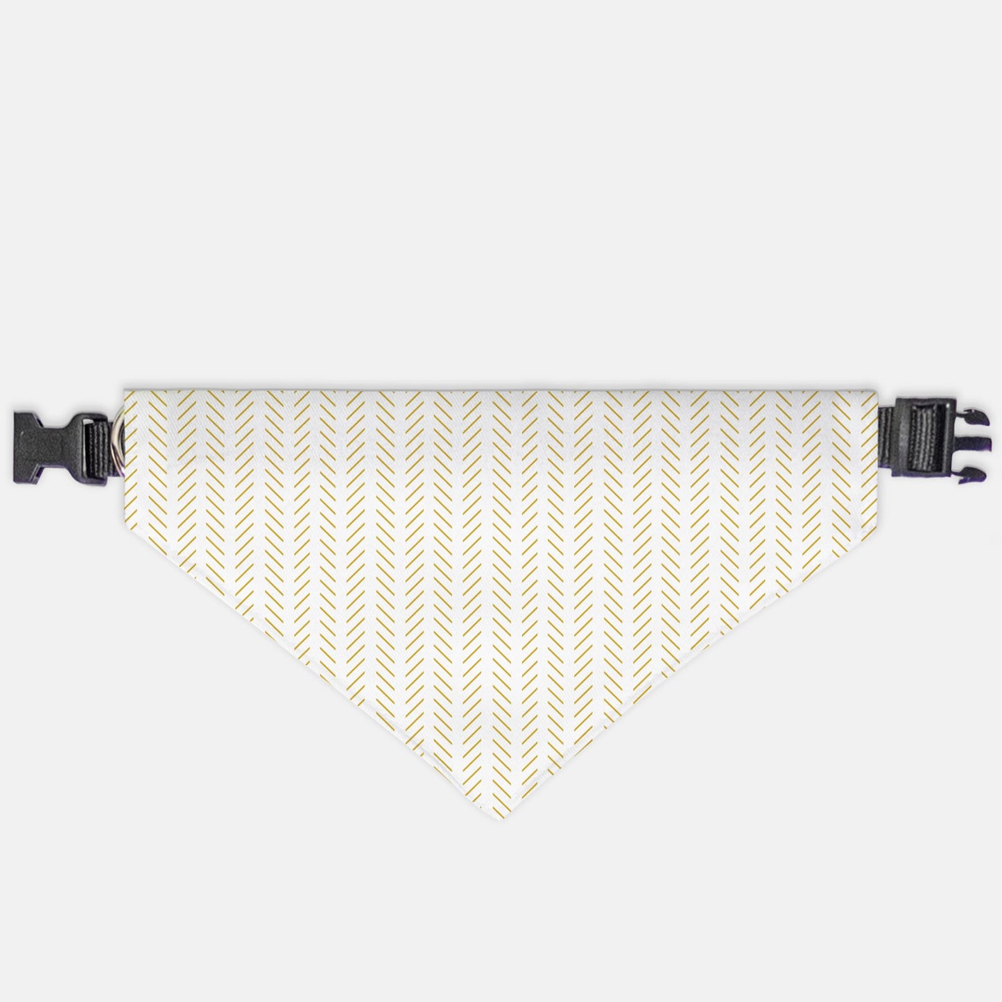 Clean Lines White and Gold Collar Pet Bandana (LG & XL)