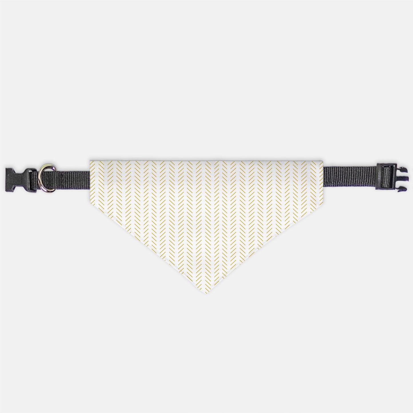 Clean Lines White and Gold Collar Pet Bandana (Sm & Med)