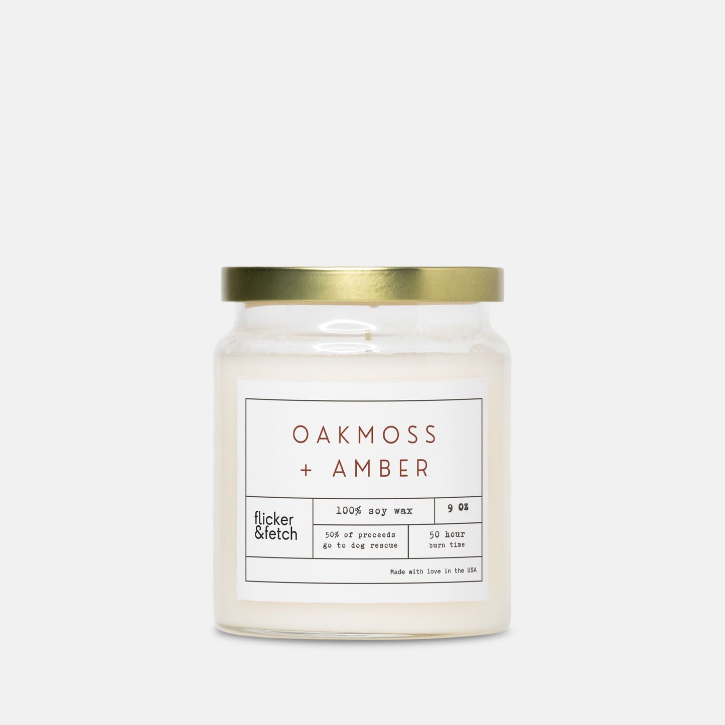 Oakmoss + Amber Soy Candle in Apothecary Jar 9oz