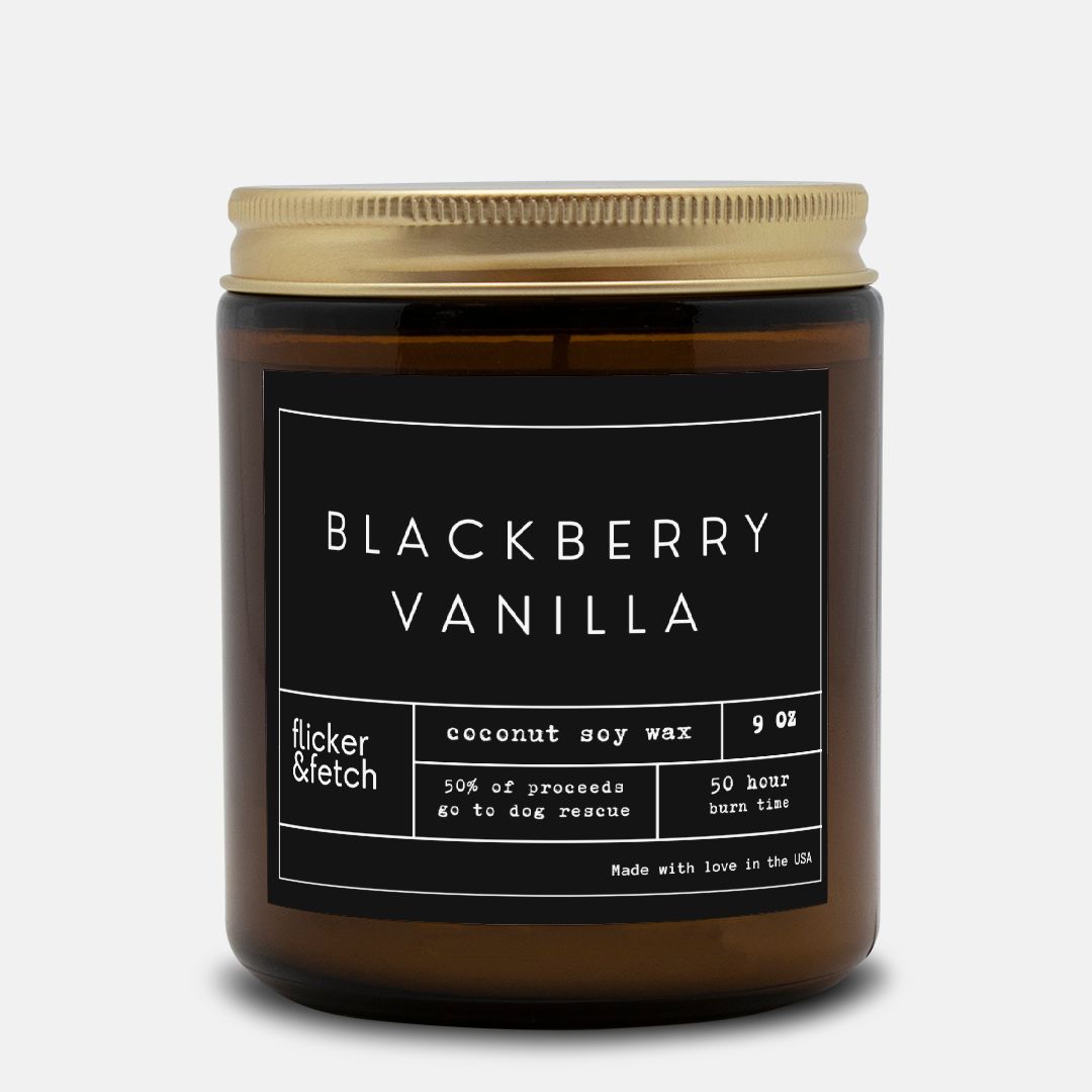 Blackberry Vanilla | Coconut Soy Candle Amber Jar 9oz