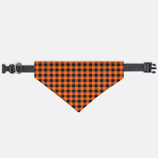 Autumn Plaid Collar Pet Bandana (Sm & Med)