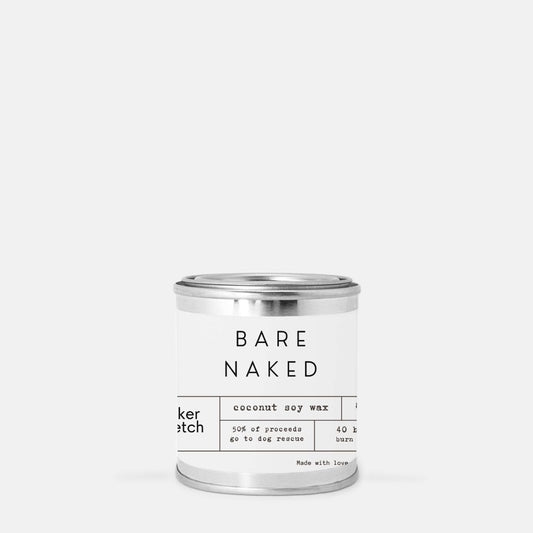 Bare Naked (Fragrance Free) Coconut Soy Candle Paint Can (Hand Poured 8 oz.)