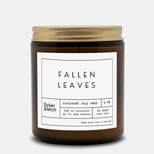 Fallen Leaves | Coconut Wax Candle in Amber Jar 9oz