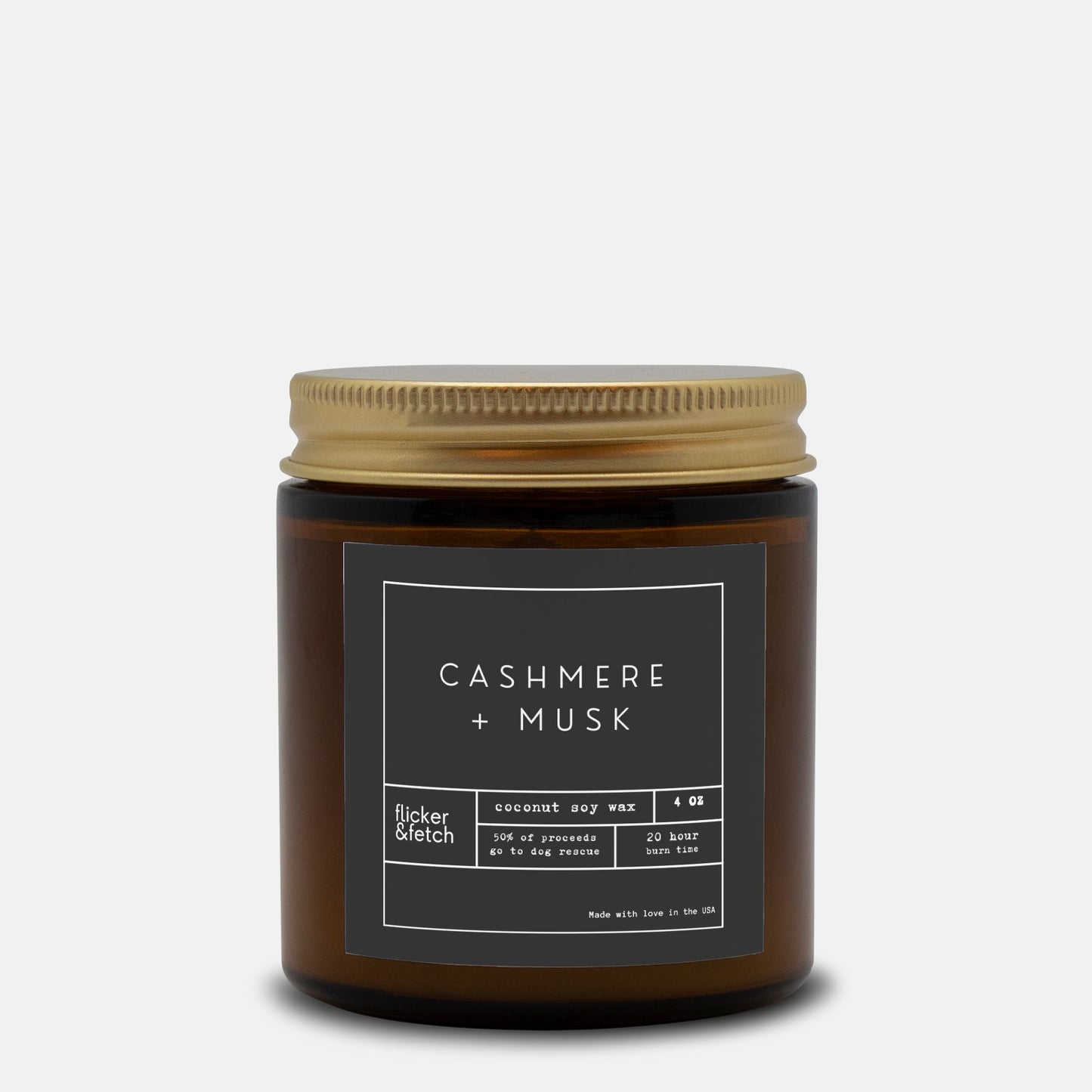 Cashmere + Musk | Coconut Soy Candle Amber Jar 4oz