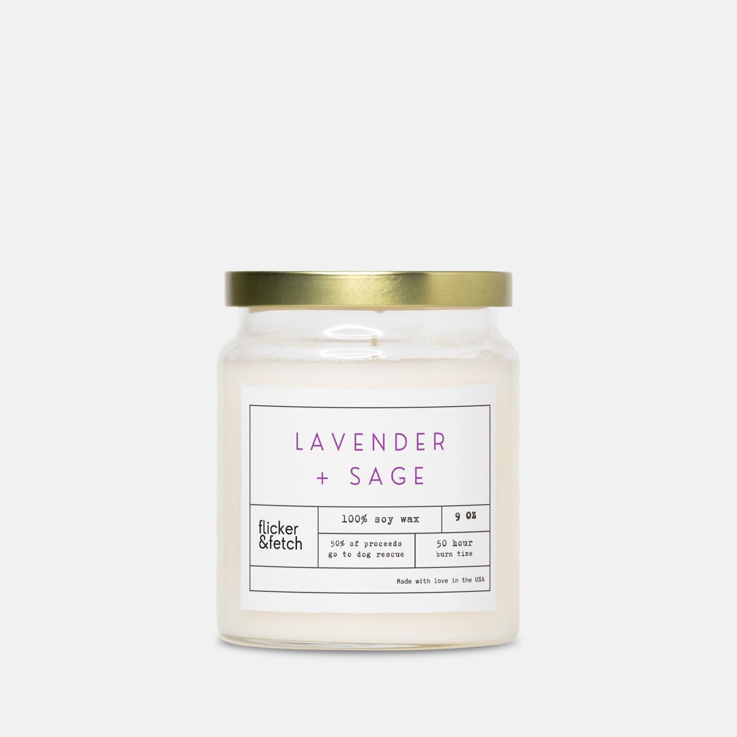 Lavender + Sage | Soy Candle in Apothecary Jar 9oz