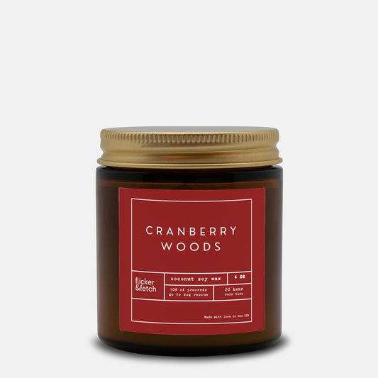 Cranberry Woods | Coconut Wax Candle in Amber Jar 4oz