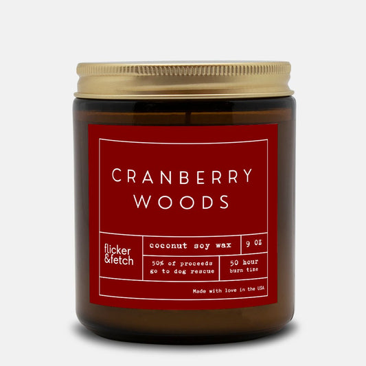 Cranberry Woods | Coconut Wax Candle in Amber Jar 9oz