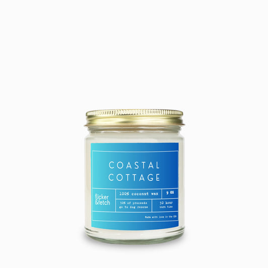 Coastal Cottage Coconut Wax Candle in Clear Jar 9oz