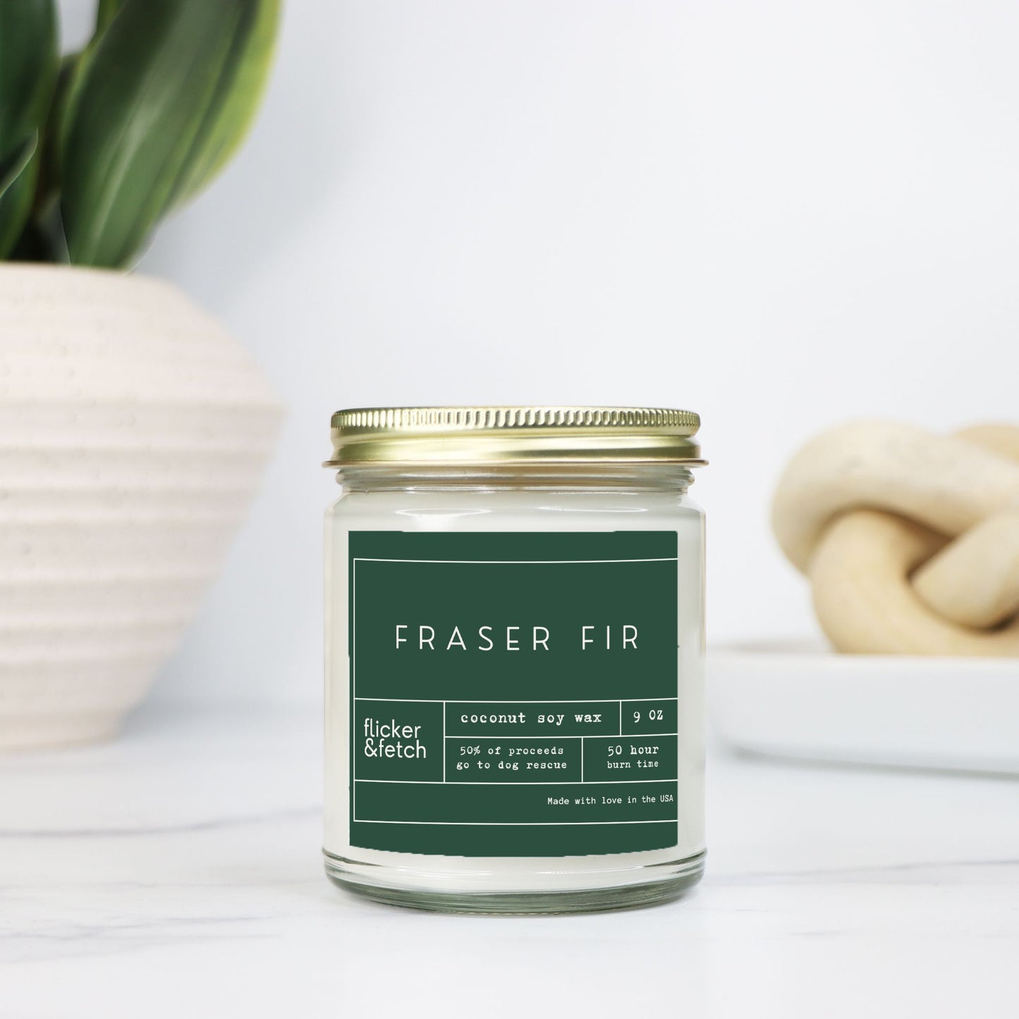 Fraser Fir | Coconut Wax Candle in Clear Jar 9oz