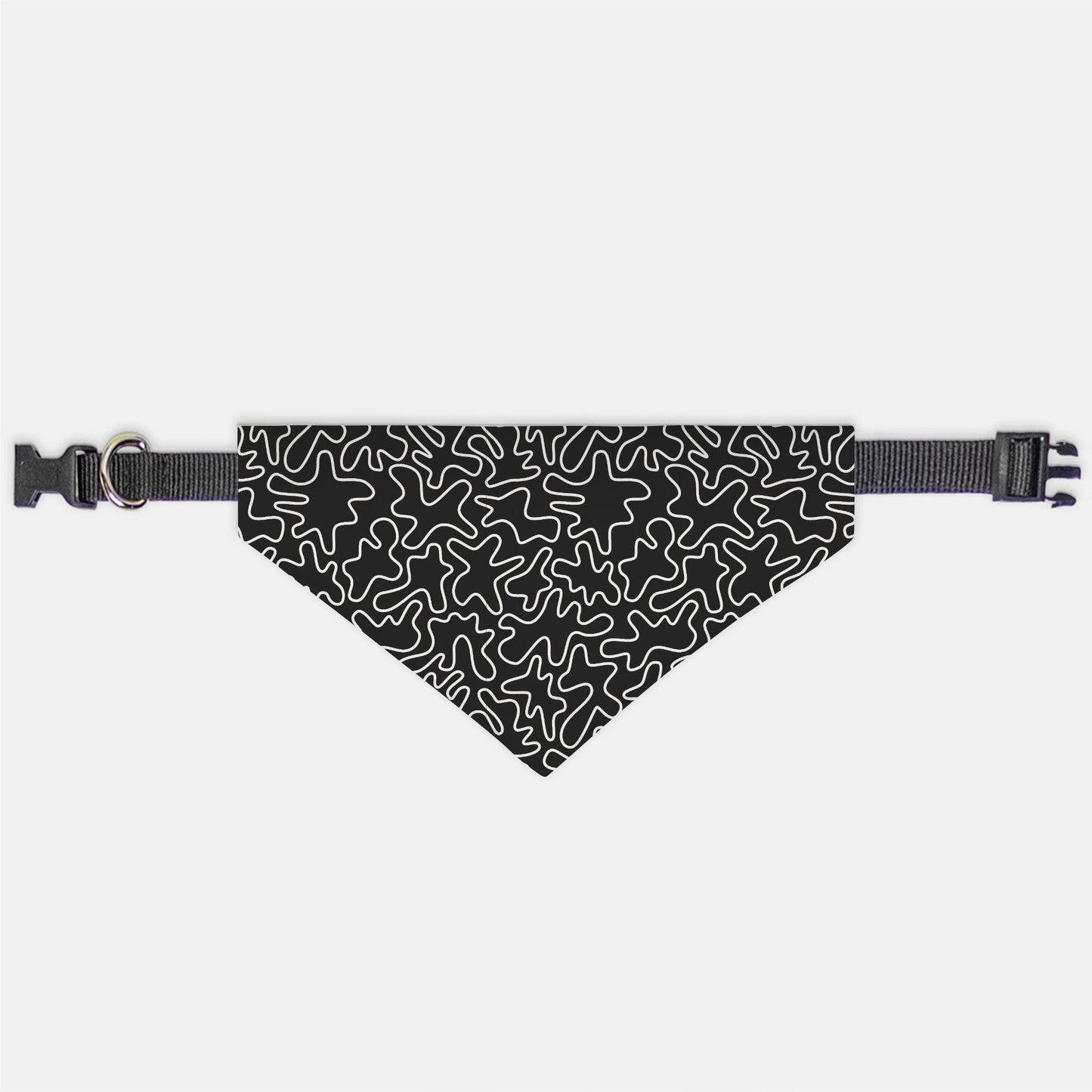 Squiggles Black and White Collar Pet Bandana (Sm & Med)