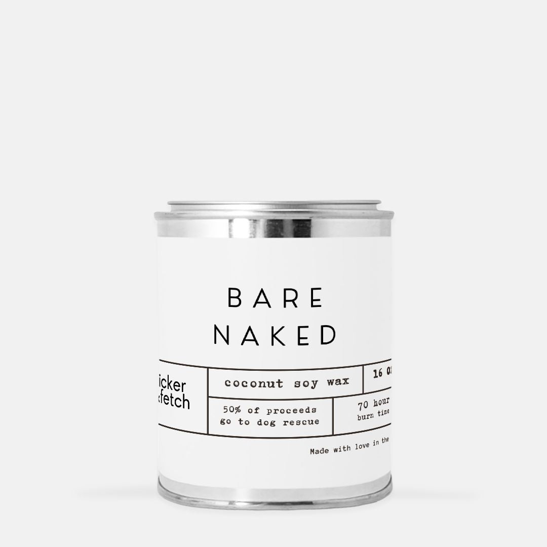 Bare Naked (Fragrance Free) Coconut Soy Candle Paint Can (Hand Poured 16 oz.)