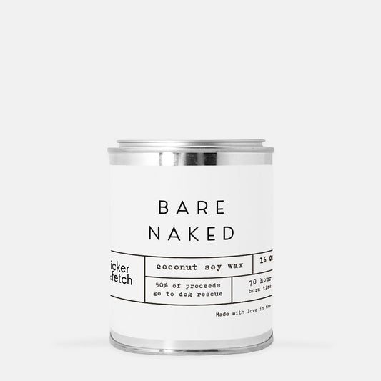 Bare Naked (Fragrance Free) Coconut Soy Candle Paint Can (Hand Poured 16 oz.)