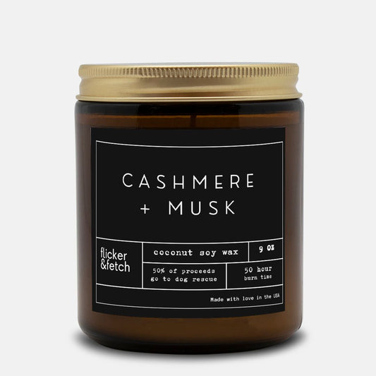 Cashmere + Musk | Coconut Soy Candle Amber Jar 9oz