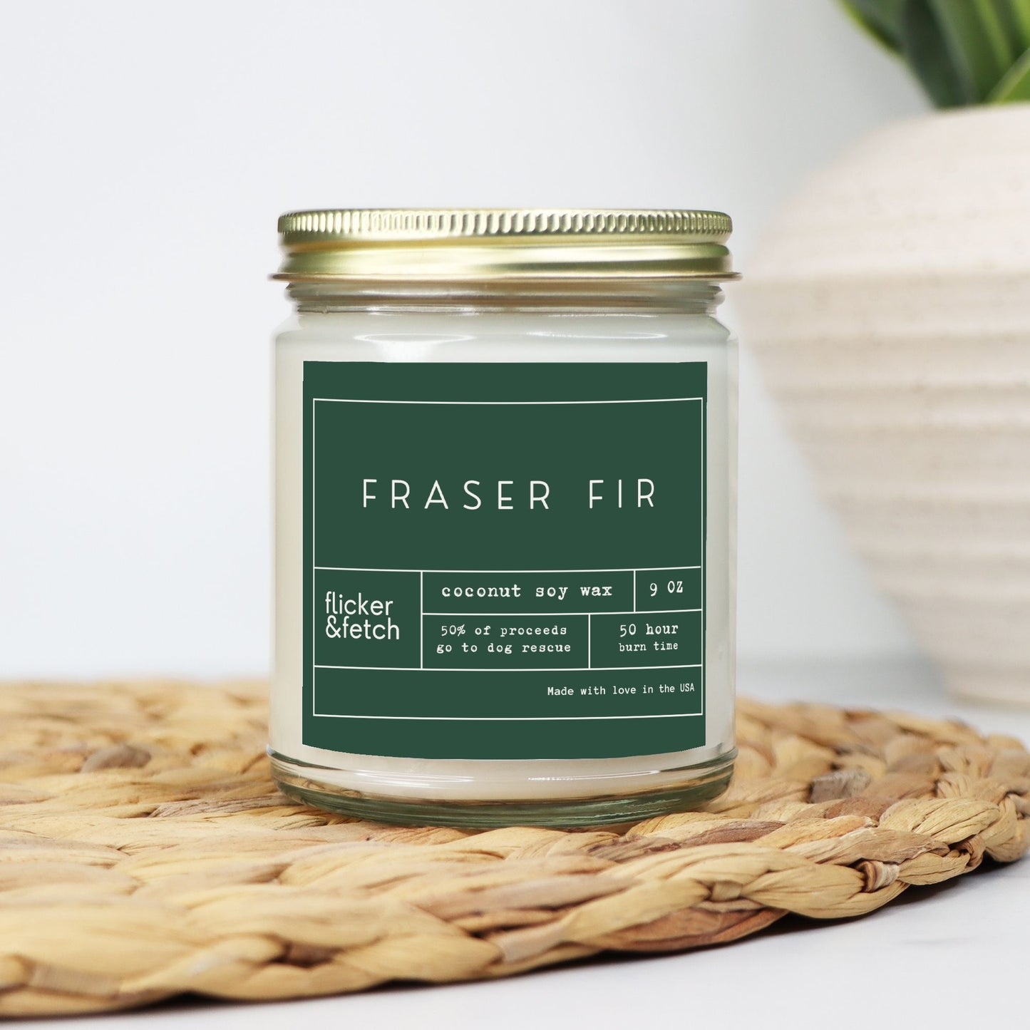 Fraser Fir | Coconut Wax Candle in Clear Jar 9oz