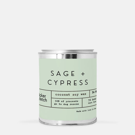 Sage + Cypress | Coconut Soy Candle Paint Can (Hand Poured 16 oz.)