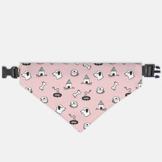 Pink Cartoons Collar Pet Bandana (LG & XL)